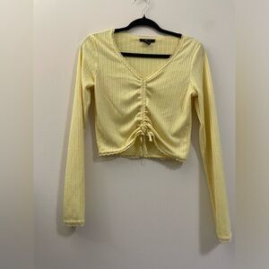 Forever 21‎ Lemon Pop Ruched Crop Top - L